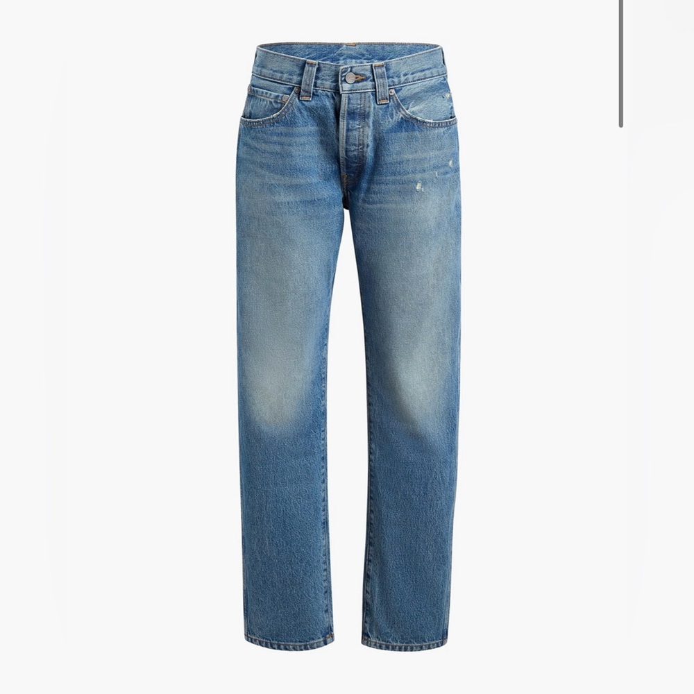 KHAITE Classic Blue Boot Cut Jeans